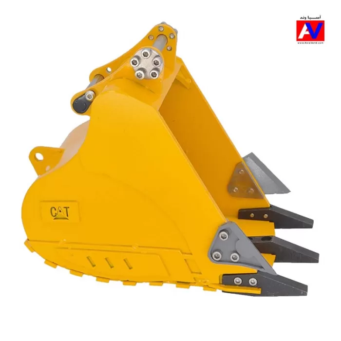 Yellow 3 Tooth RC Excavator Stainless Steel Rock Bucket
