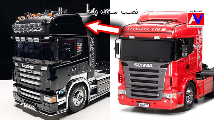 نصب سقف بلند روی اسکانیا کنترلی R620 کامیون اسکانیا کنترلی جفت محور سفارشی با قطعات آپگرید