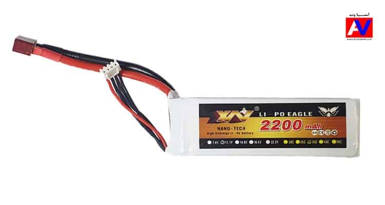 خرید باتری لیتیوم 3 سل هواپیما و کوادکوپتر 2200 میلی آمپر باتری لیتیوم پلیمر 3S 2200mAh 35C
