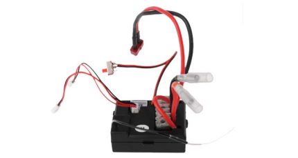 یک عدد گیرنده رادیویی اسباب بازی ماشین کنترلی دیلیو ال تویز رنگ سیاه و سیک قرمز و مشکی