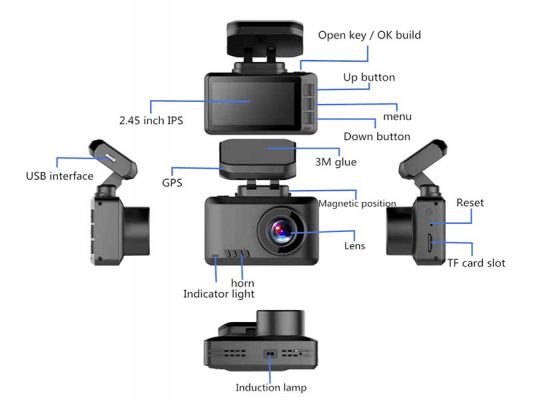 مشخصات Dash Camera 533x400 دش کمرا کیفیت 4K